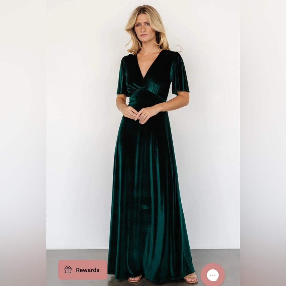 Vivian Velvet Maxi Dress Emerald Green